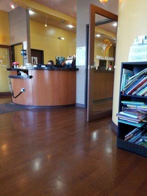 The patient waiting area and front desk.