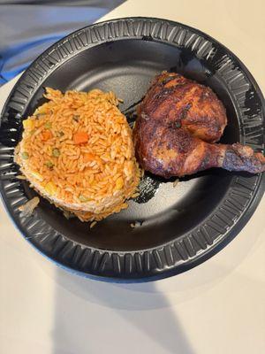 1/4 rotisserie chicken and rice