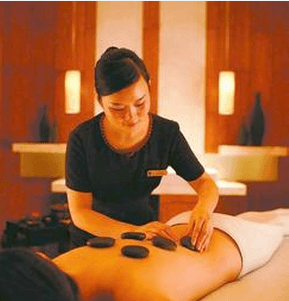 They offer Swedish,Deep Tissue,Shiatsu,Hot stone,Tuina,Reflexology,four hands,walk on back,Combination and table shower.