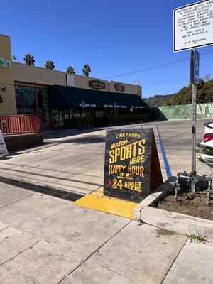 Private parking lot shared with two other establishments