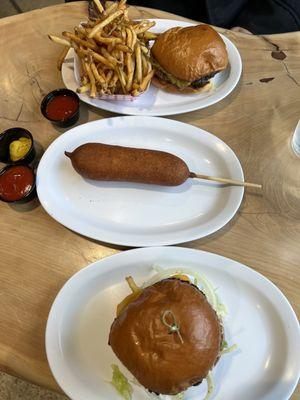 Plain Jane with a side of fries, a corn dog and Bob's Burger