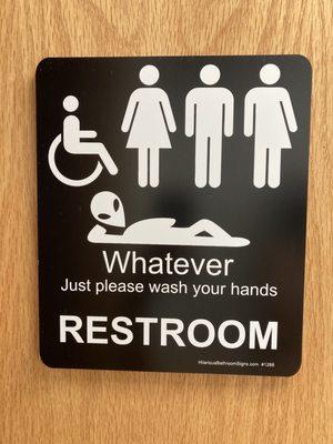 Funny restroom sign