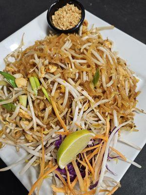 Pad Thai, Chicken, Dinner Portion. Come join us for great Thai Food at Kennesaw Thai Cuisine!