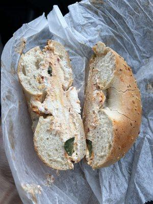 Bagel with Jalapeno cream cheese