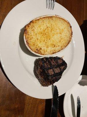 Filet and  Neva's Potatoes.