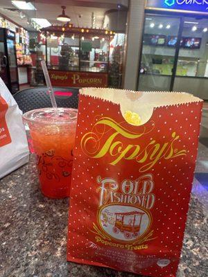 cherry limeade & small butter popcorn