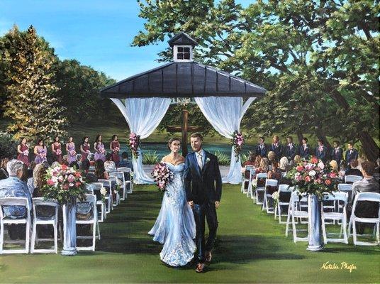 Live Wedding Painting by Natalie Pheifer of Trinity Brushworks