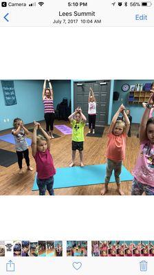 Kids yoga and family yoga.