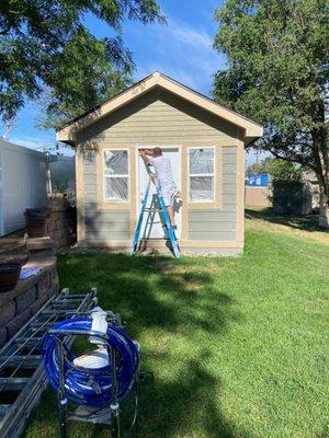 Shed before.