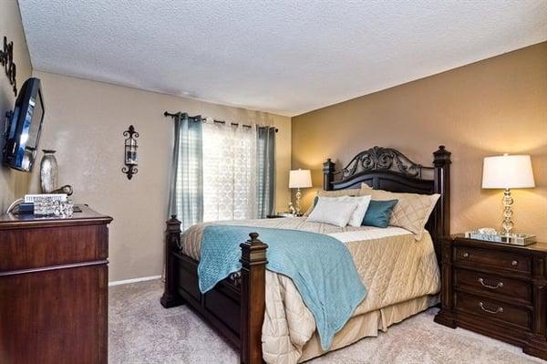 Ask me how to get your home ready to sell. Staged Master Bedroom The buyer's purchased the home based on the professional photos and staging