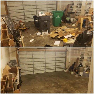 Garage cleaning before and after