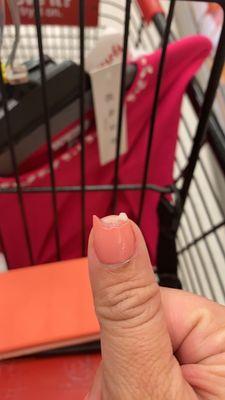 Nail broke off within hours pf appointment