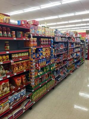 Clean aisles, generally well stocked.