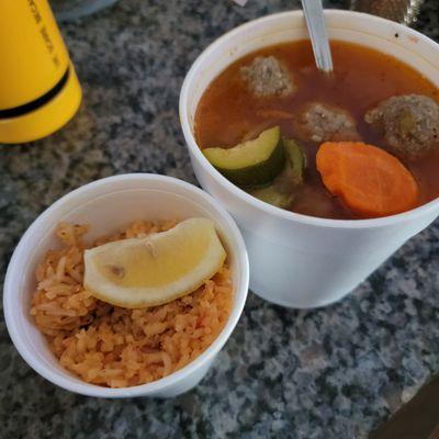 Albondigas came with side of rice was good