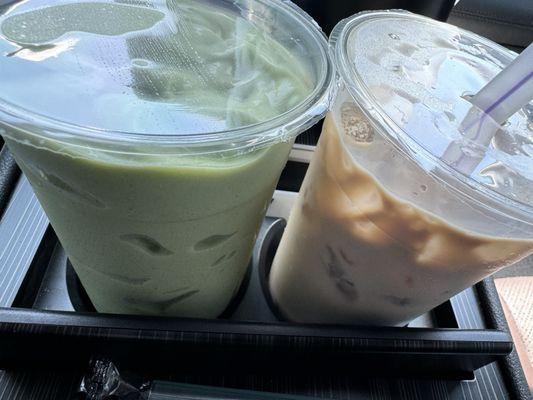 Avocado smoothie and Tapioca Milk Tea with boba