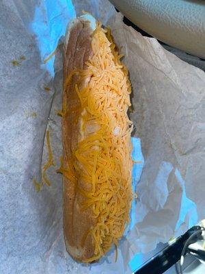 My delicious cheese dog!