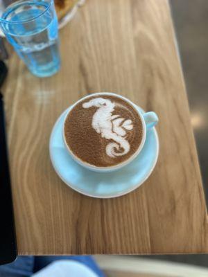 Oat milk mocha. Sea horse. They are so talented!