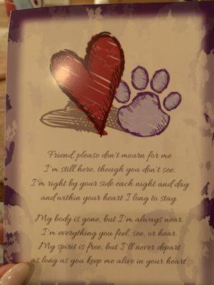 Sympathy card