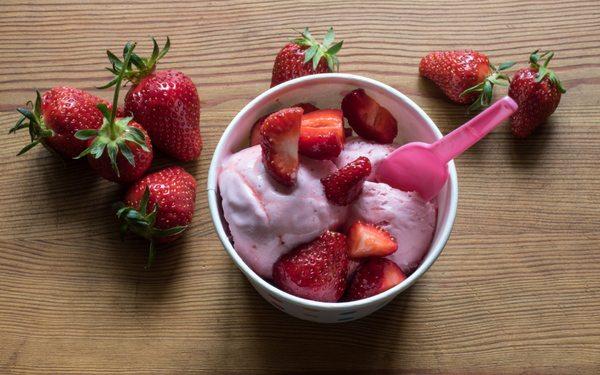 Ice cream with fruit!