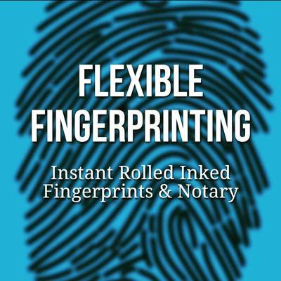 INSTANT ROLLED INKED FINGERPRINTS AND NOTARY SERVICE.