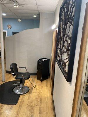 A Booth at Cutting Room Salon.