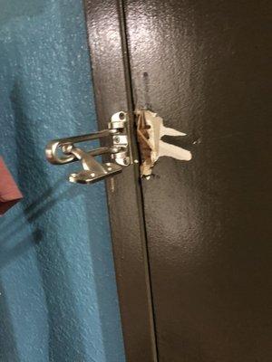 lock on door is broken off