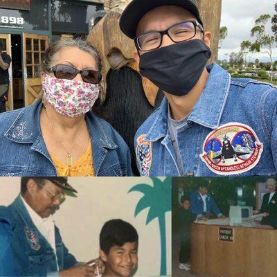 Wearing dads jacket after Juan did a whole redo of it. Below are pics of my dad wearing it years ago.