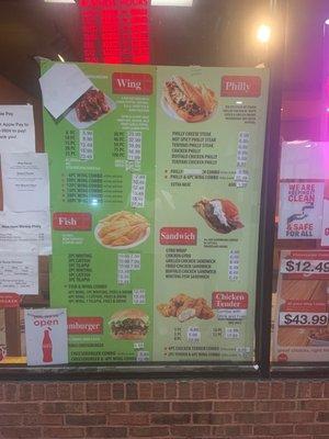 Updated price menu 2022