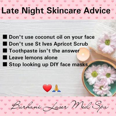 Late Night Skincare Advice for all our lovelies