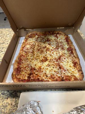 Half-sheet cheese pizza