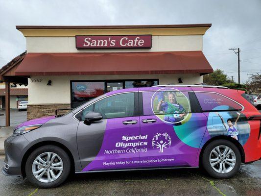 Sam's Cafe supporting Special Olympics Northern California.