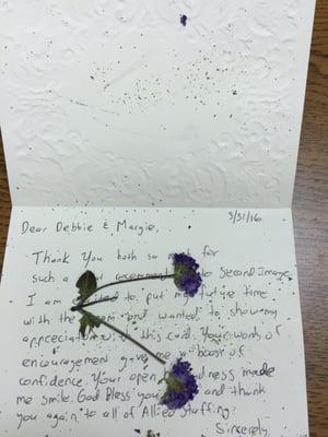 A Thank you card from a permanent placement employee. It's really nice to be appreciated, it made our day :)