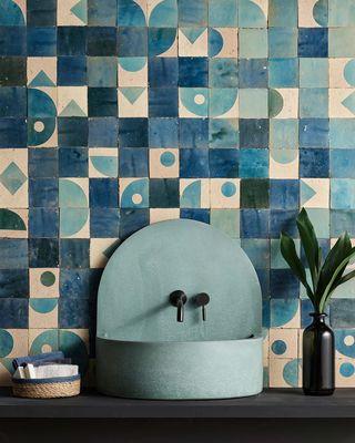 Blue Jean Patterned Zellige Tiles