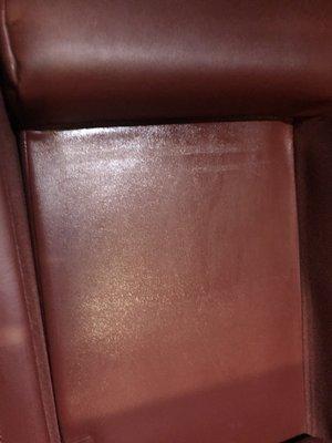 Oily and sticky leather conditioner residue