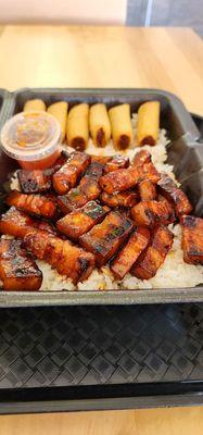 Pork belly rice bowl combo (with lumpia)