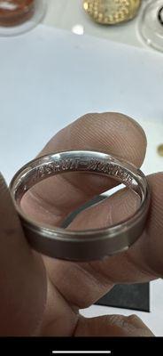 Engraving on ring