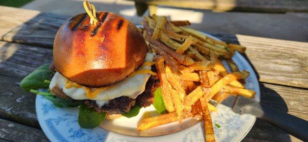 Bourbon bacon burger $15- great burger, super salty non-crispy fries