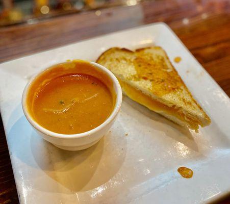 I should note, this amazing grilled cheese sandwich is half finished (I was hungry!). Truly some of the best tomato soup