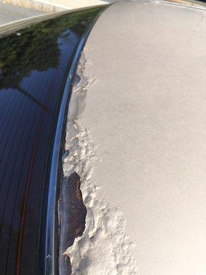 Before and after photos of the rust on my roof. This is a five-star job