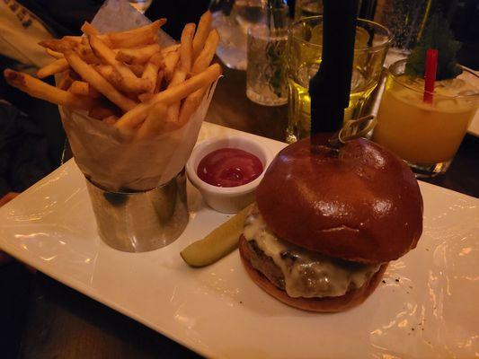 Burger and fries