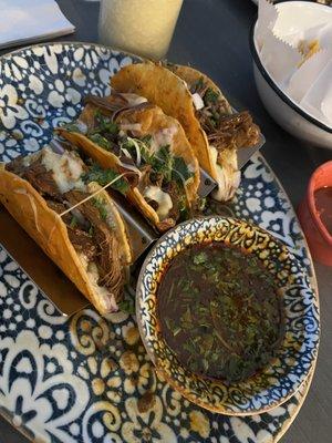 Birria Tacos with Consume