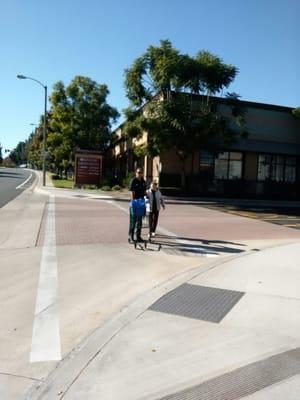 Fireman helping 90+ elderly woman across so awesome!!