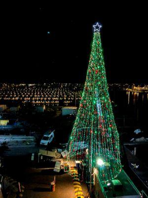 This is a 60 foot Christmas tree we decorated for Marina Shipyard in Long Beah off of PCH and 2nd st.