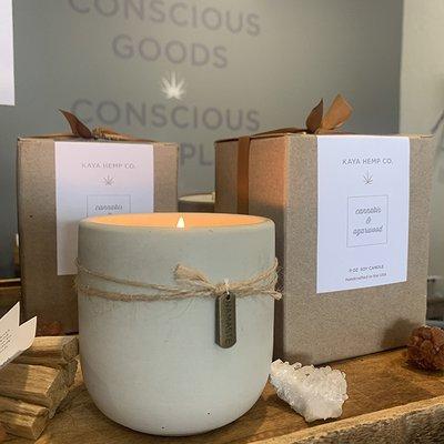 Handcrafted concrete vessel soy candle