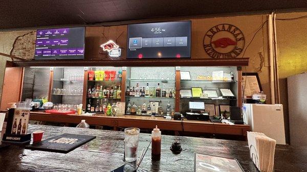 View of the bar and drink options