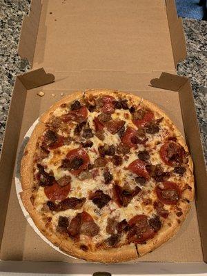 Really delicious Meat Lovers pizza