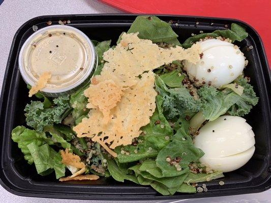 Caesar Salad w/ Parmesan Crisps & Sliced Hard Boiled Eggs