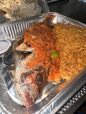 Red snapper and jollof rice