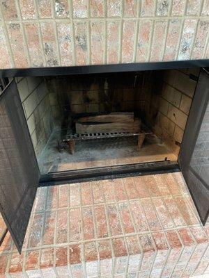 The fireplace we had cleaned.