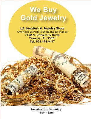 We buy your 10k, 14k, 18k gold jewelry